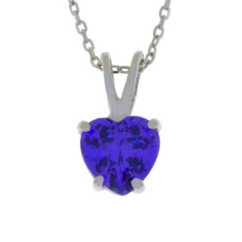 14Kt Gold Amethyst Heart Necklace Pendant