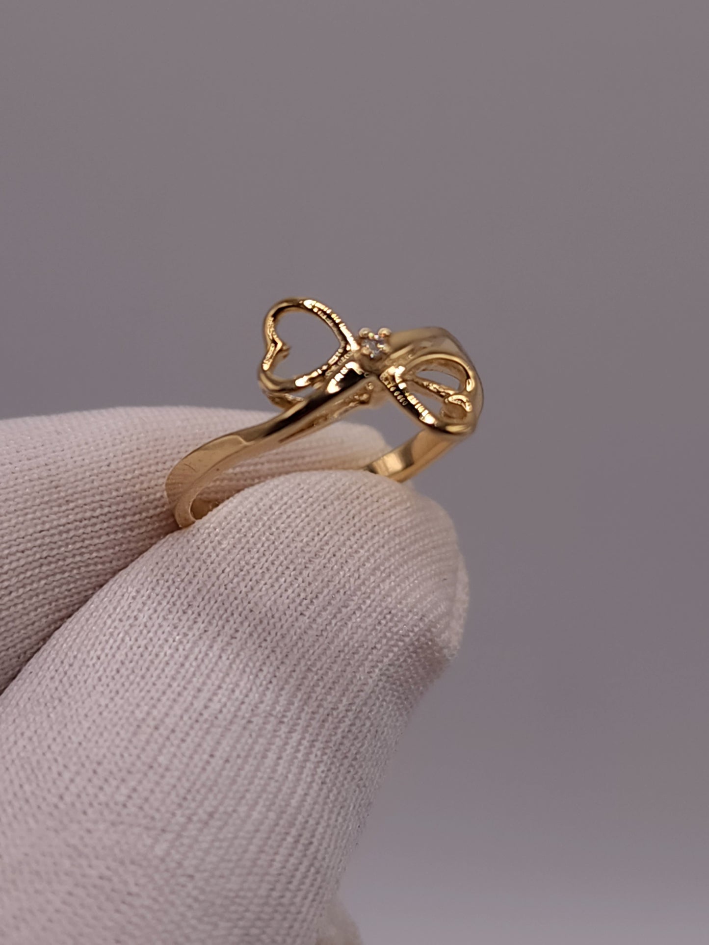 14Kt Gold Genuine Natural Diamond Double Heart Ring