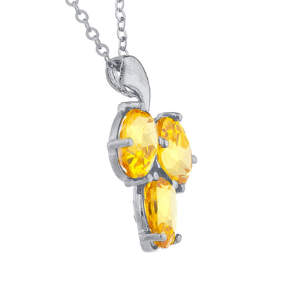 4.5 Ct Yellow Citrine Oval Design Pendant .925 Sterling Silver