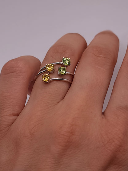 14Kt Gold 2 Stone Peridot Ring