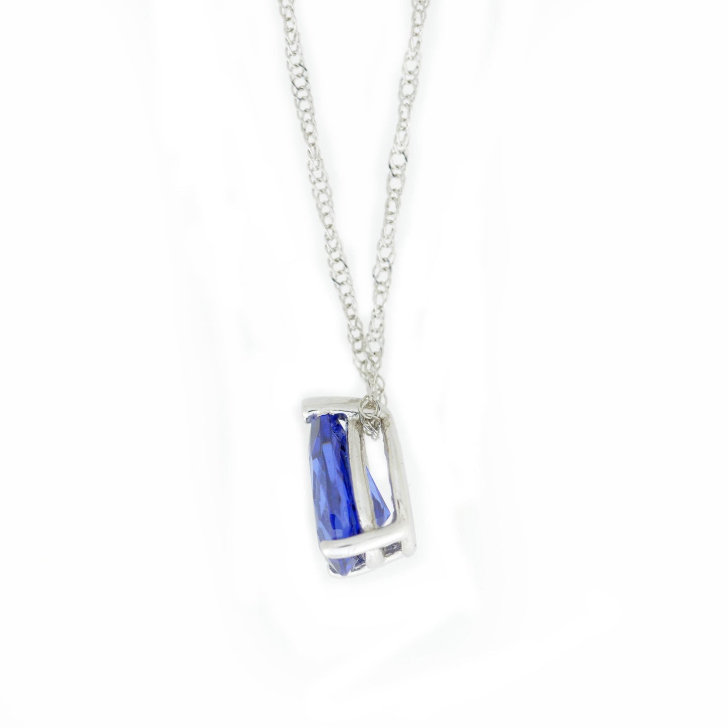 14Kt Gold Tanzanite Teardrop Pendant Necklace