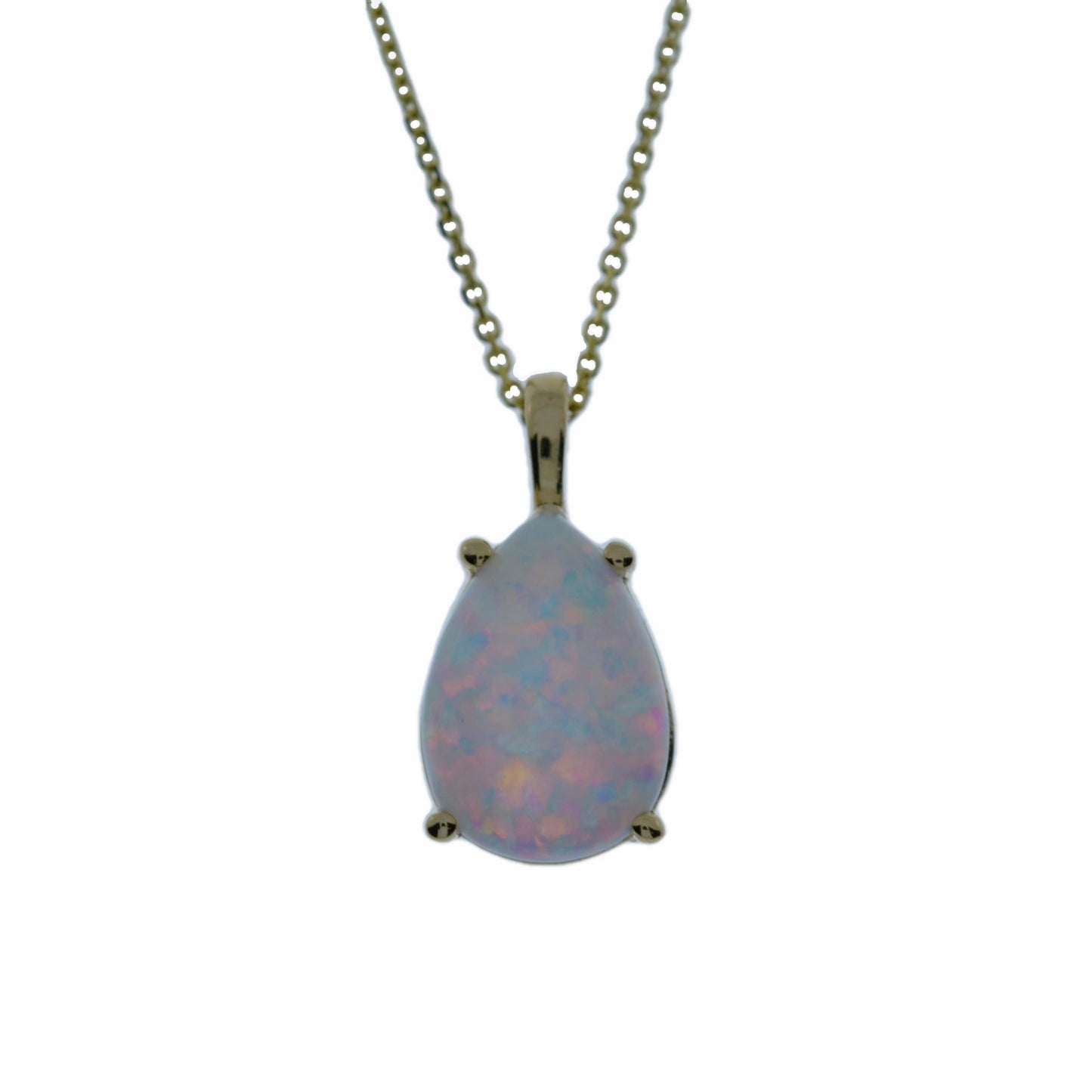 14Kt Gold Opal Teardrop Pendant Necklace