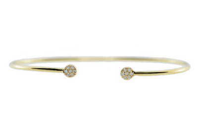 14Kt Gold Diamond Cluster Bangle Bracelet