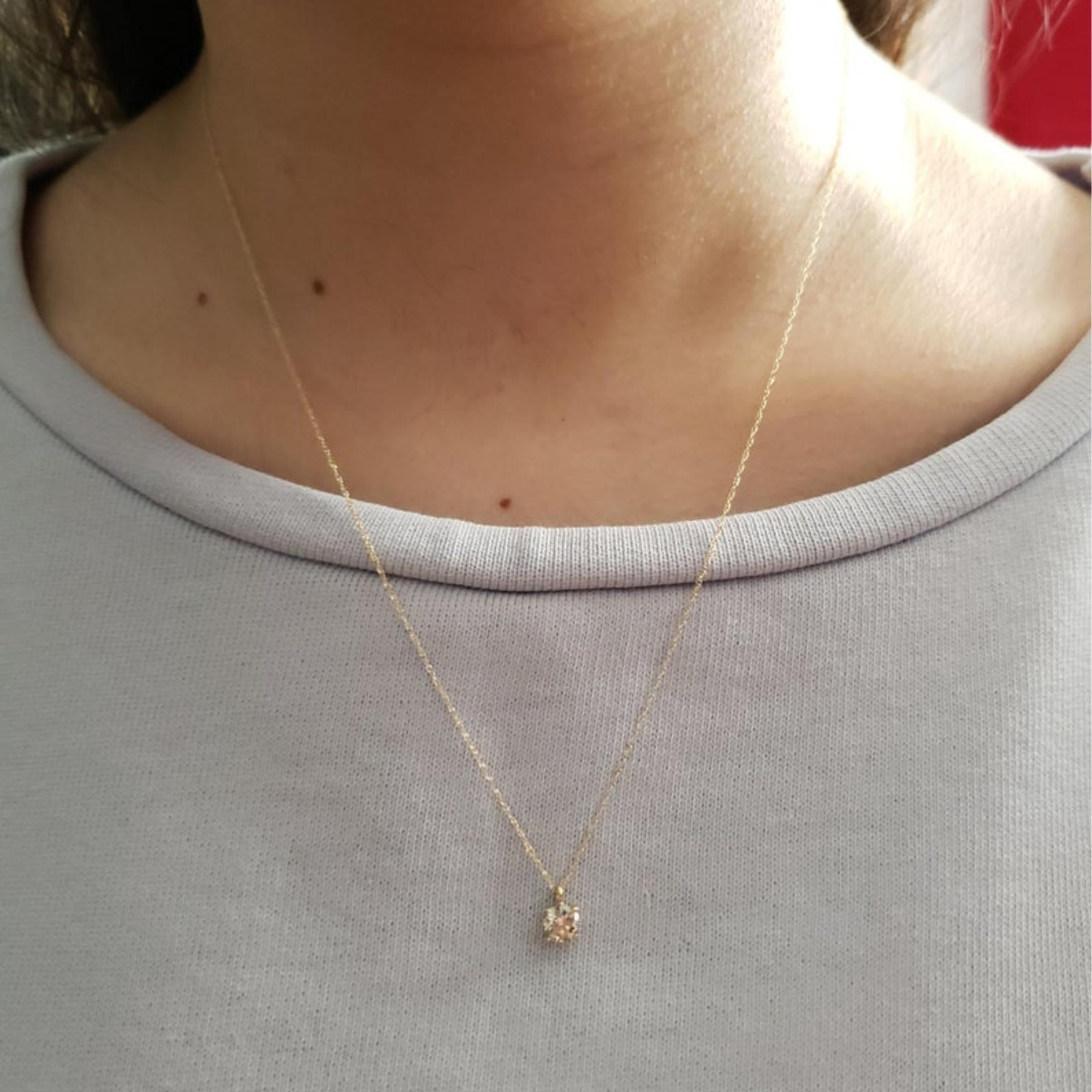 14Kt Gold 0.40 Ct Genuine Natural Diamond Pendant Necklace