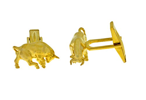 Bull Cufflinks 14Kt Yellow Gold Plated