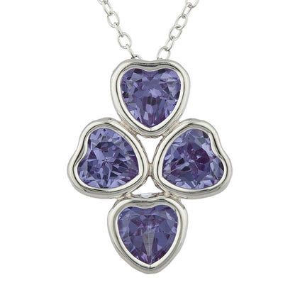 Alexandrite Heart Bezel Pendant .925 Sterling Silver