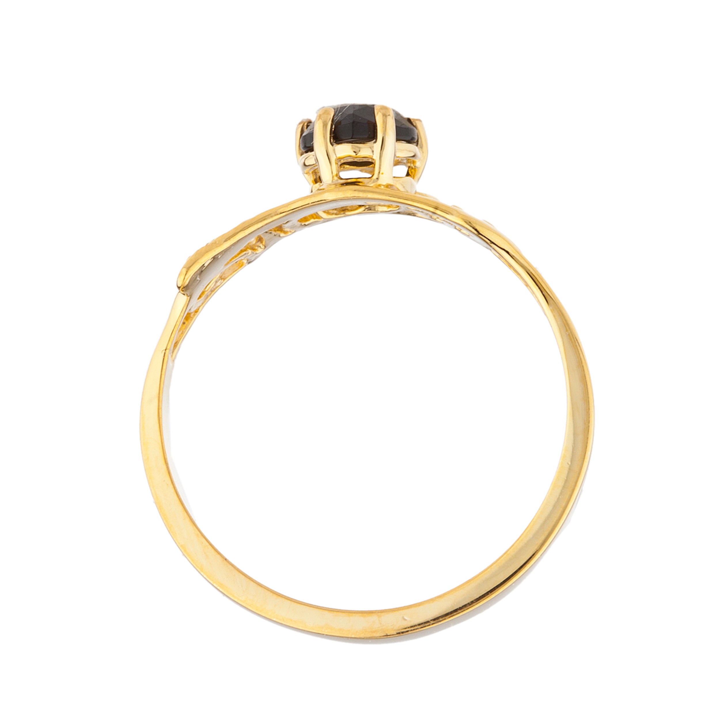 14Kt Gold Genuine Black Onyx & Diamond Heart Mom Ring