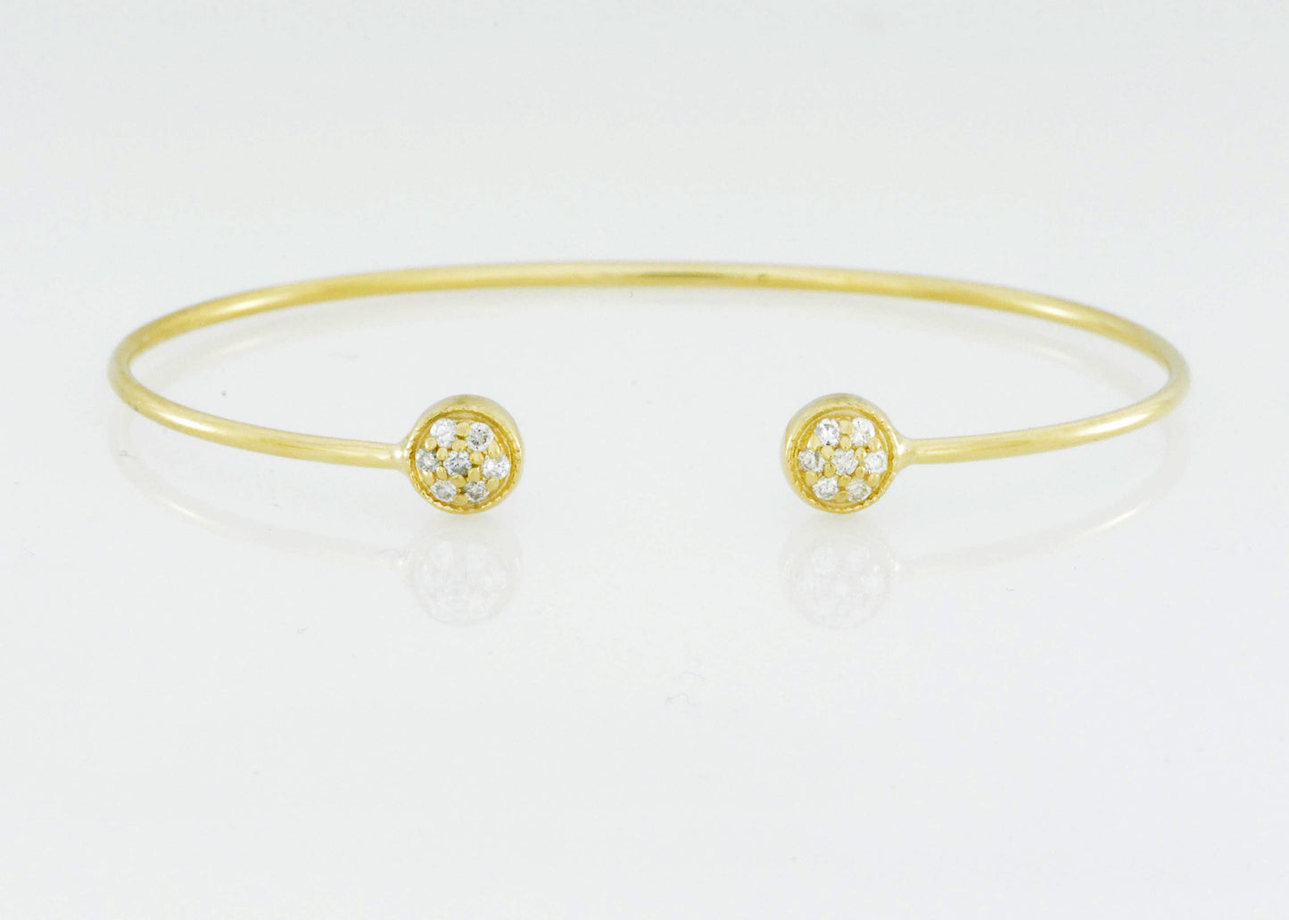 14Kt Gold Diamond Cluster Bangle Bracelet