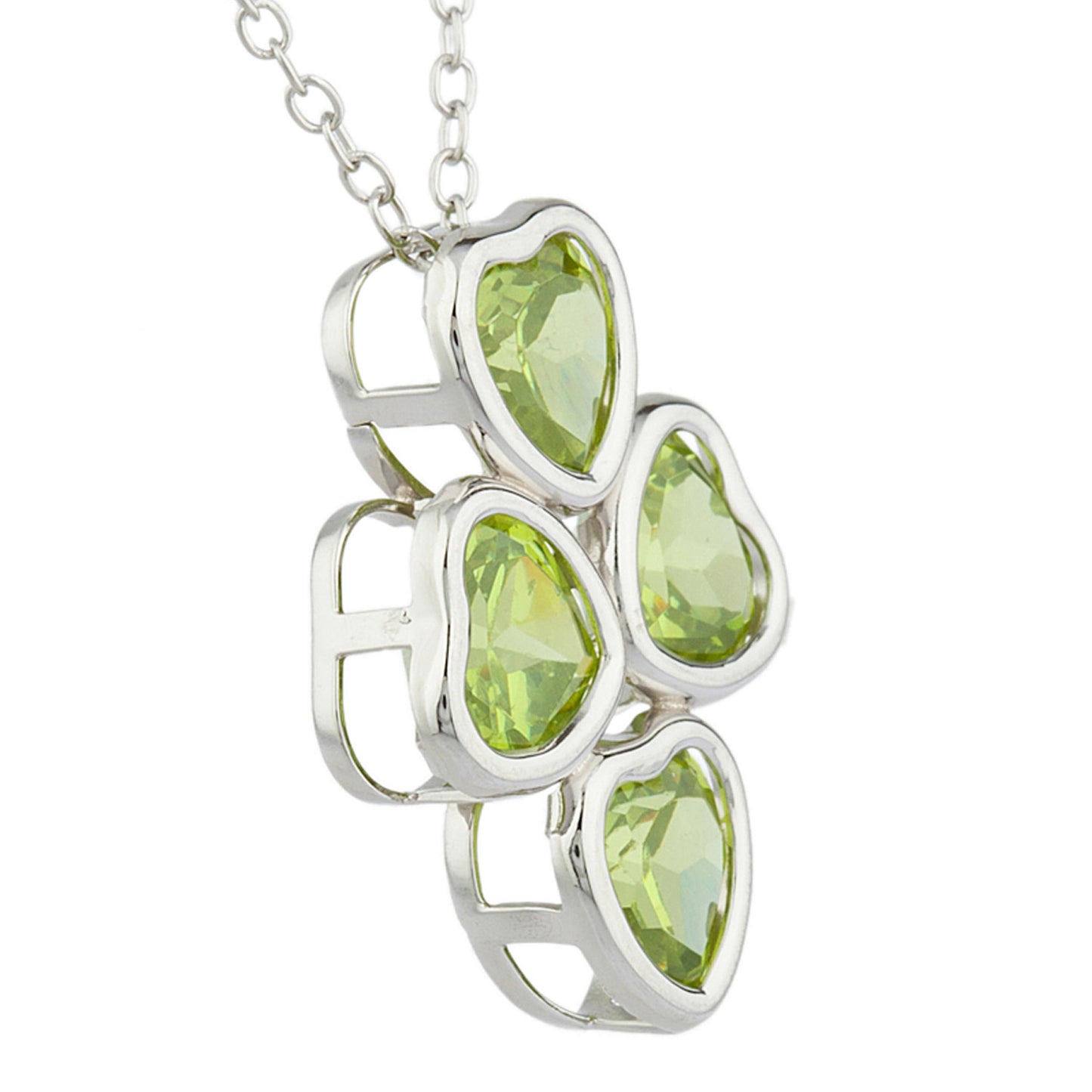 Peridot Heart Bezel Pendant .925 Sterling Silver