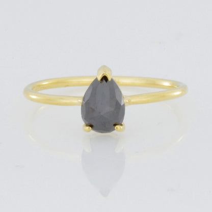 14Kt 1.06 Ct Natural Rose Cut Black Diamond Ring