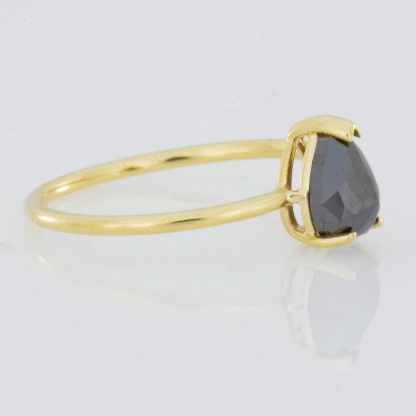 14Kt 1.06 Ct Natural Rose Cut Black Diamond Ring