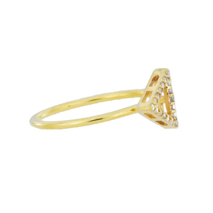 14Kt Gold Lab Grown Open Triangle Diamond Ring