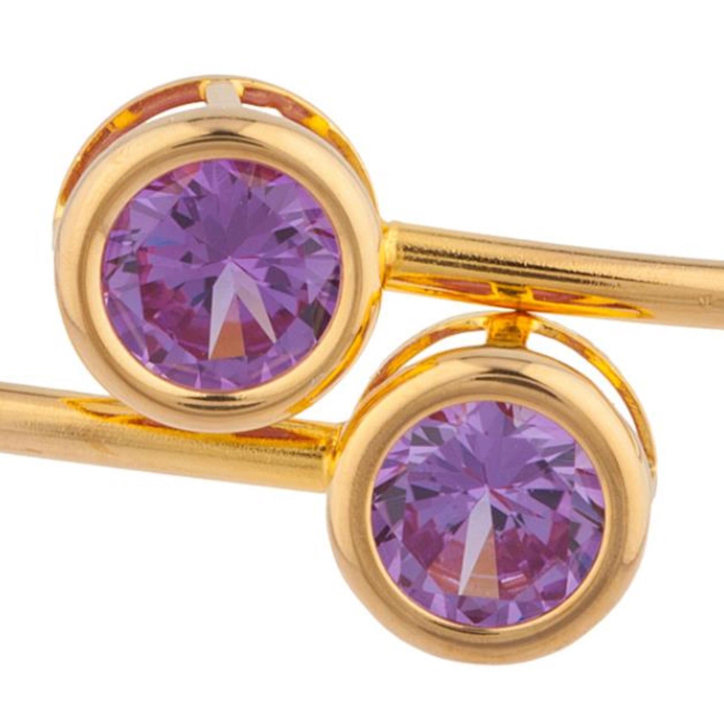 14Kt Yellow Gold Plated Alexandrite Round Bezel Bangle Bracelet