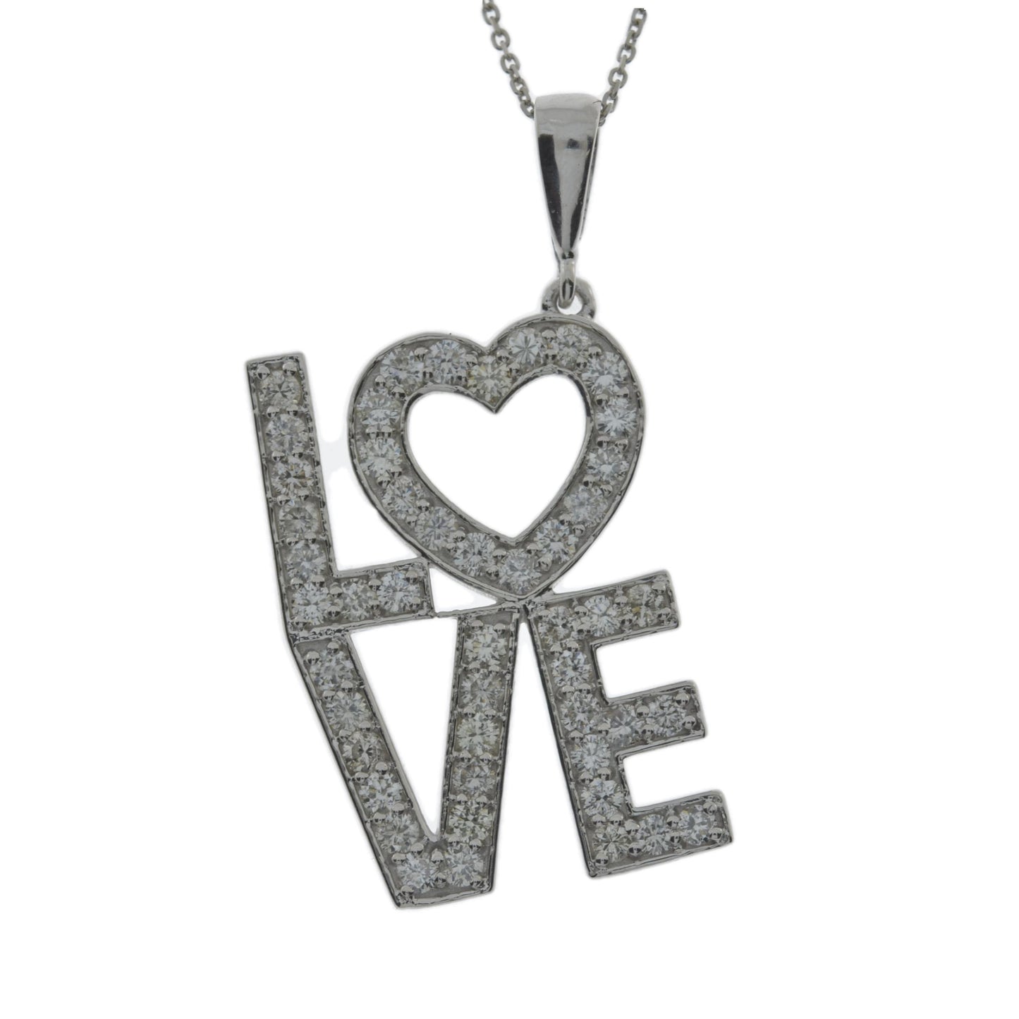 14Kt Gold 0.98 Ct Genuine Natural Diamond Love Heart Pendant Necklace