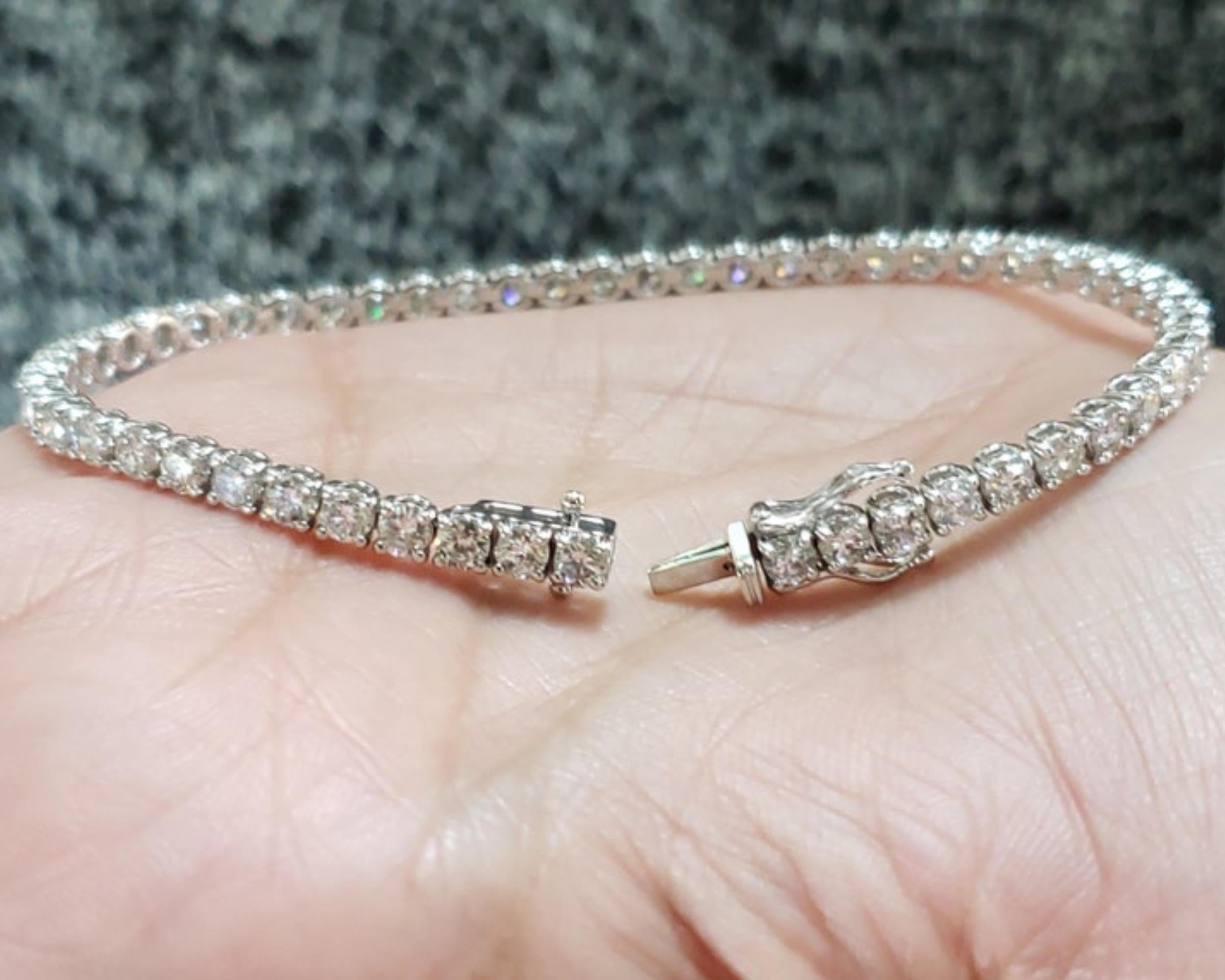14Kt Gold 5.50 Ct Genuine Natural Diamond Tennis Bracelet