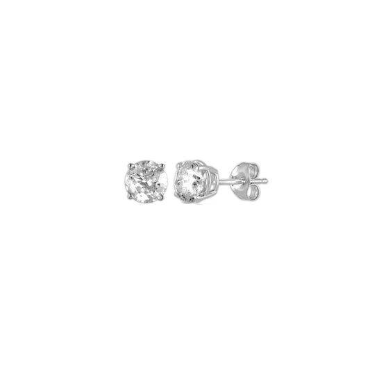 14Kt White Gold 0.15 Ct Genuine Natural Diamond Round Stud Earrings