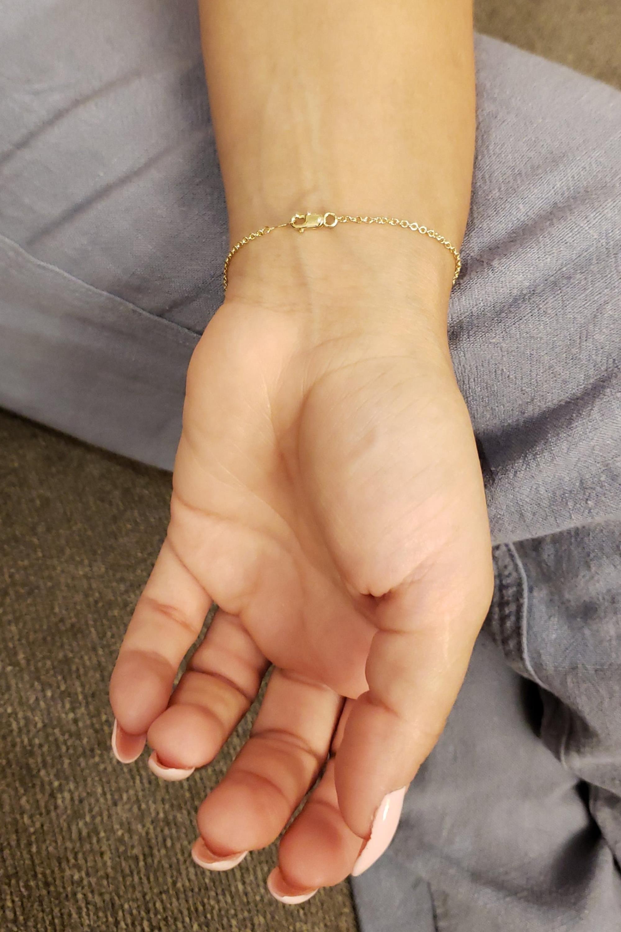 14Kt Gold Genuine Natural Diamond Bezel Bracelet