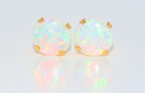 14Kt Yellow Gold Opal Stud Earrings & Pendant Set