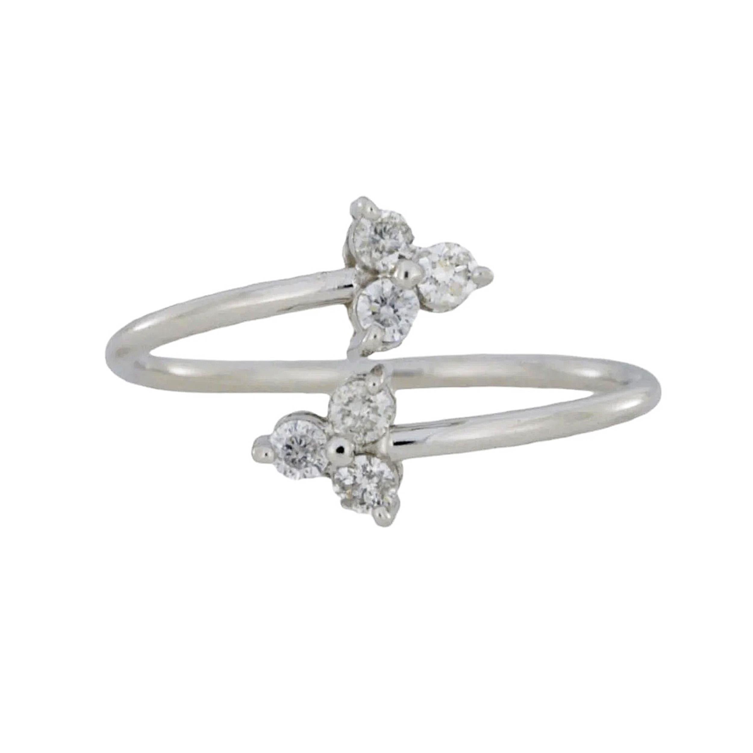 14Kt Gold 0.26 Ct 3 Stone Diamond Double Ring