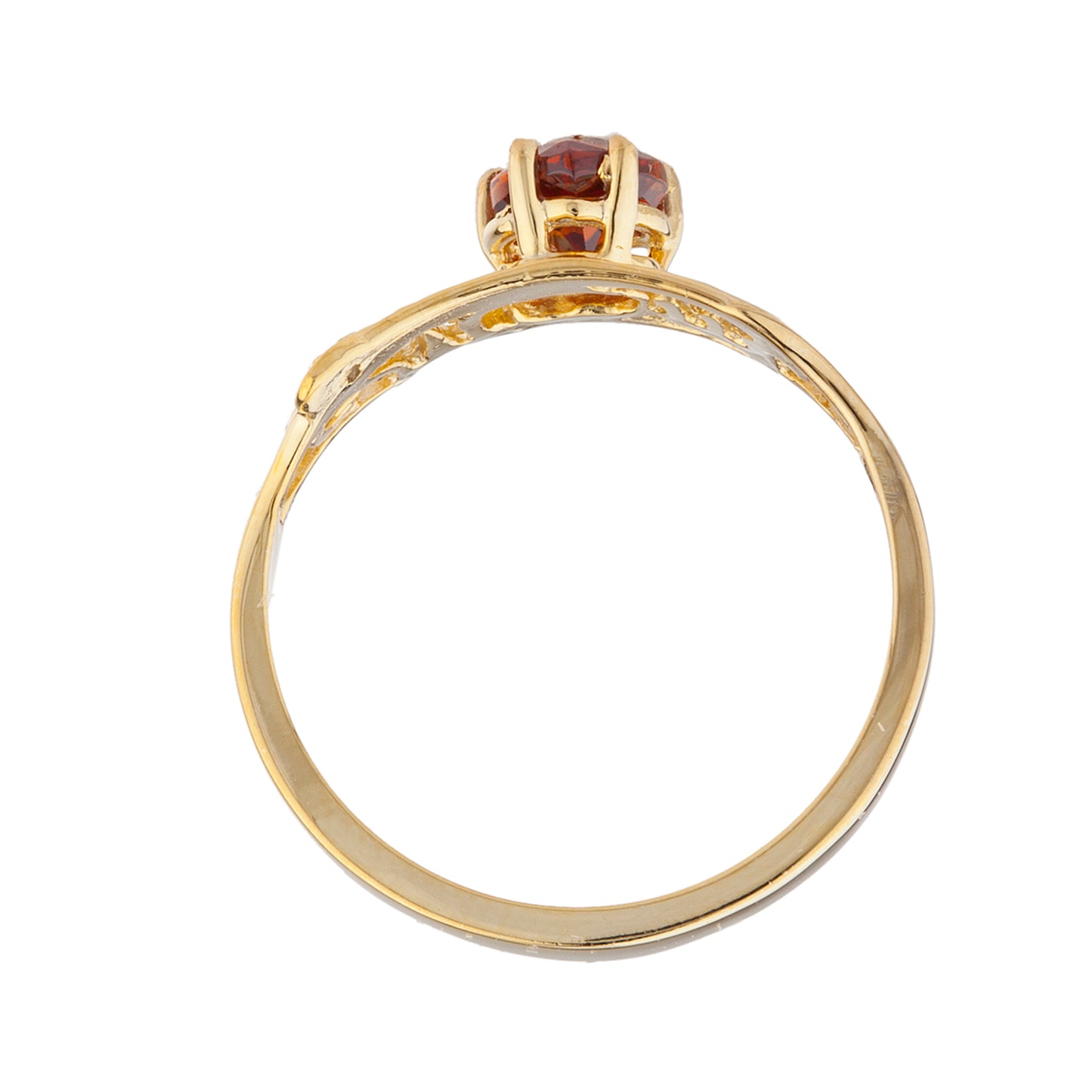 14Kt Gold Garnet & Diamond Heart Mom Ring