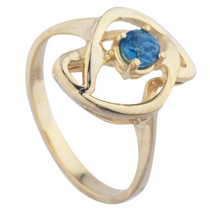 14Kt Gold London Blue Topaz Infinity Design Ring