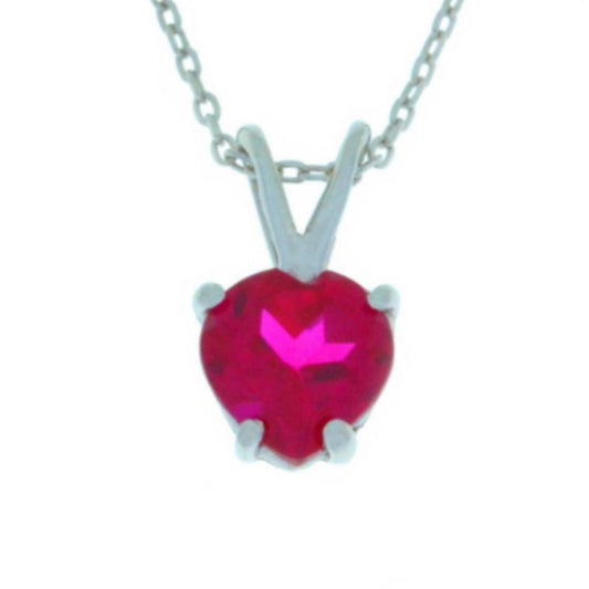 14Kt Gold Ruby Heart Pendant Necklace