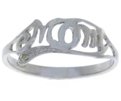 Mom Diamond Ring .925 Sterling Silver