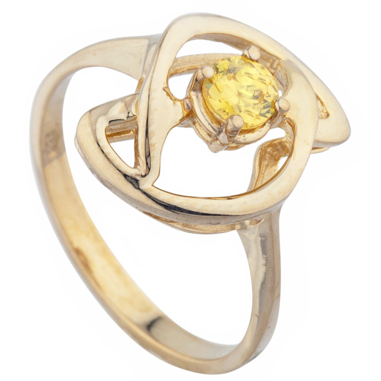 14Kt Gold Yellow Citrine Infinity Design Ring