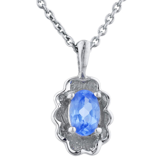 0.50 Ct Tanzanite Oval Design Pendant .925 Sterling Silver