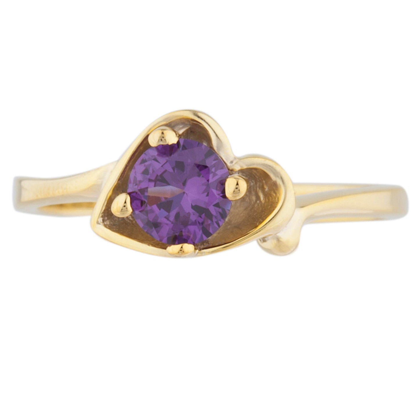 14Kt Gold Alexandrite Round Heart Ring