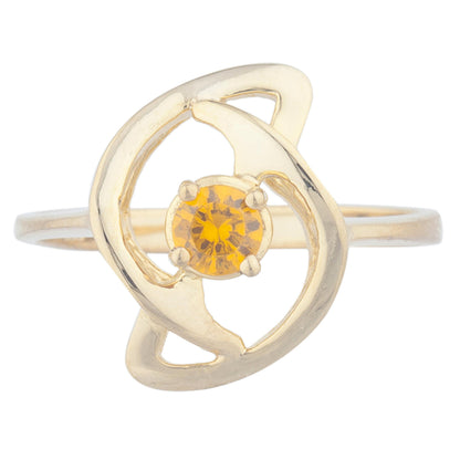 14Kt Gold Orange Citrine Infinity Design Ring