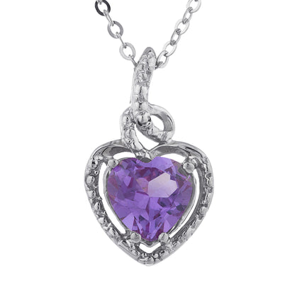 14Kt Gold Alexandrite Heart Design Pendant Necklace