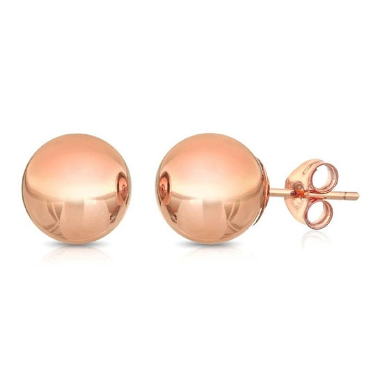 14Kt Rose Gold 7mm Ball Stud Earrings