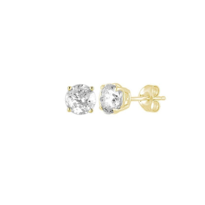 14Kt Yellow Gold 0.25 Ct Genuine Natural Diamond Round Stud Earrings