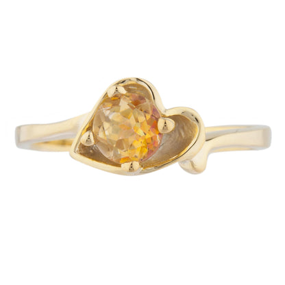 14Kt Gold Natural Ecstasy Mystic Topaz Round Heart Ring