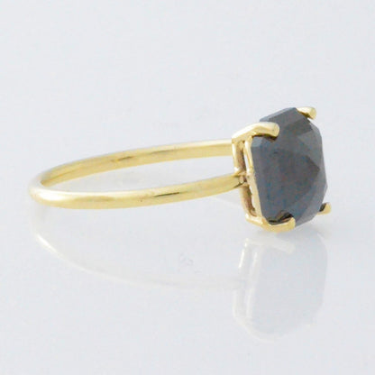 14Kt Gold 1.90 Ct Natural Rose Cut Black Diamond Ring