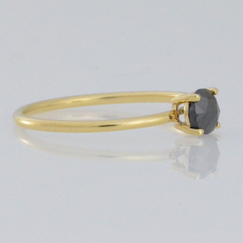 14Kt Gold 0.40 Ct Natural Rose Cut Black Diamond Ring