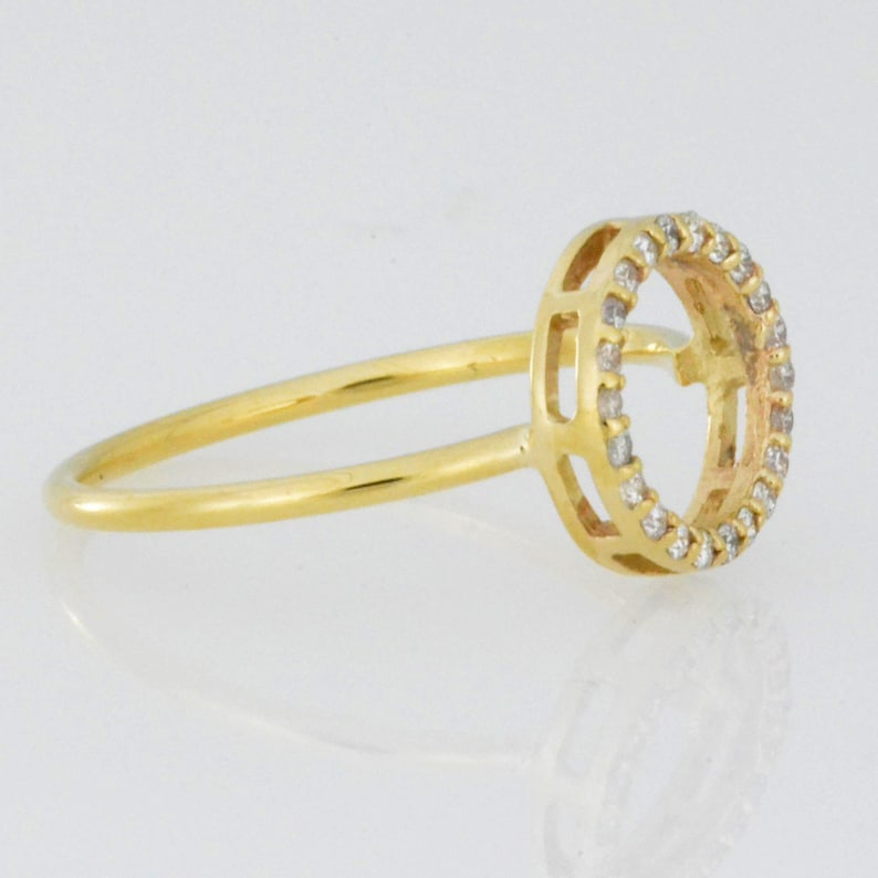 14Kt Gold Lab Grown Open Circle Diamond Ring