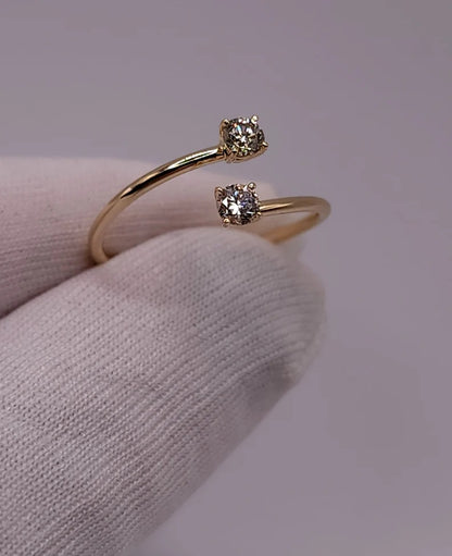 14Kt Gold 0.20 Ct 2 Stone Diamond Ring