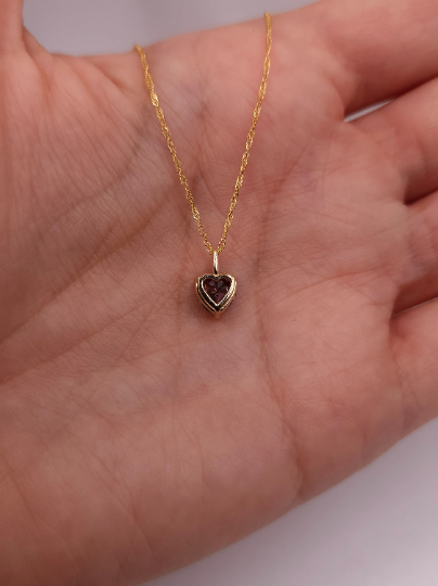 14Kt Gold Mystic Topaz Heart Pendant Necklace