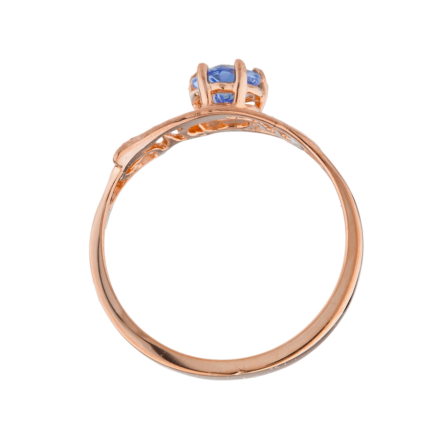 14Kt Gold Tanzanite & Diamond Heart Mom Ring