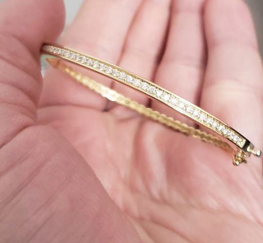 14Kt Gold 0.75KT Diamond Bangle Bracelet