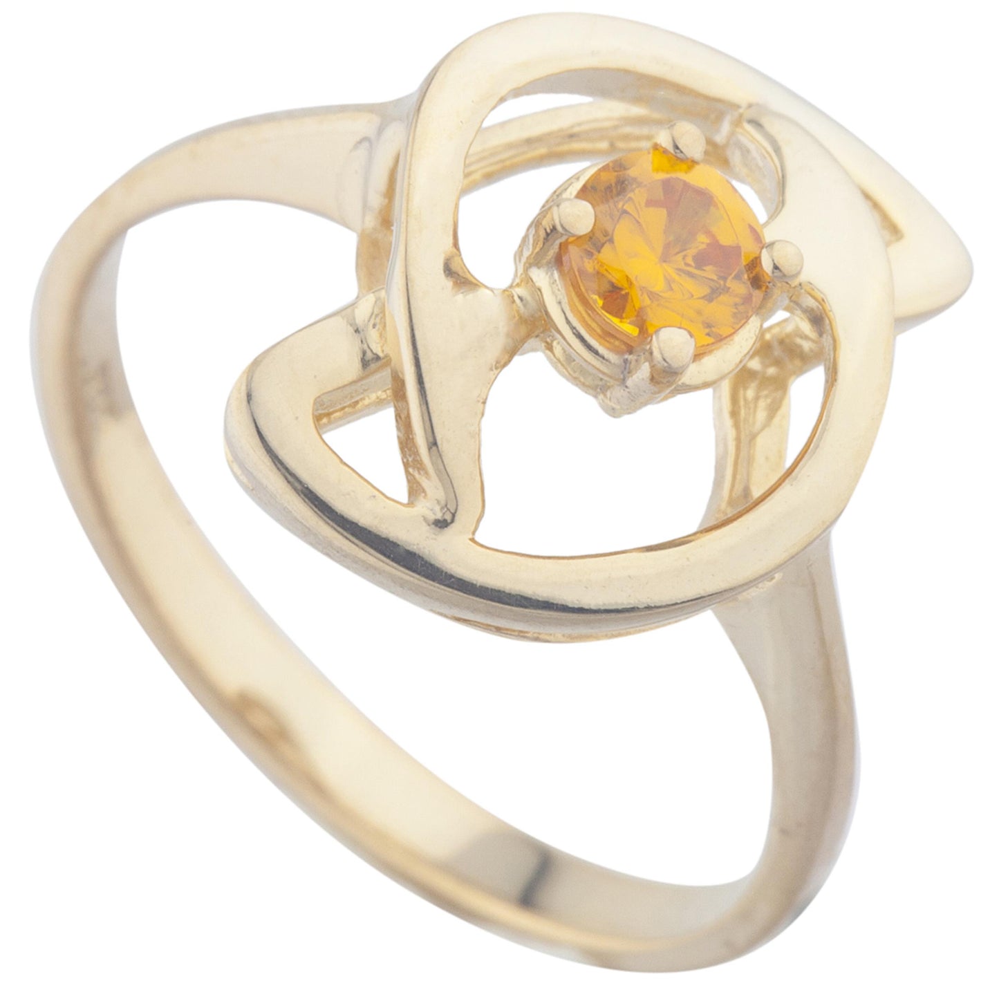 14Kt Gold Orange Citrine Infinity Design Ring