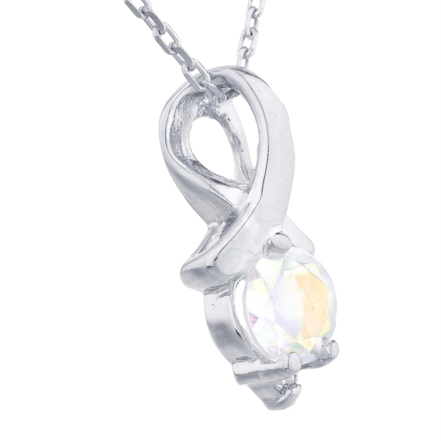 0.50 Ct Natural Mercury Mist Mystic Topaz & Diamond Round Design Pendant .925 Sterling Silver